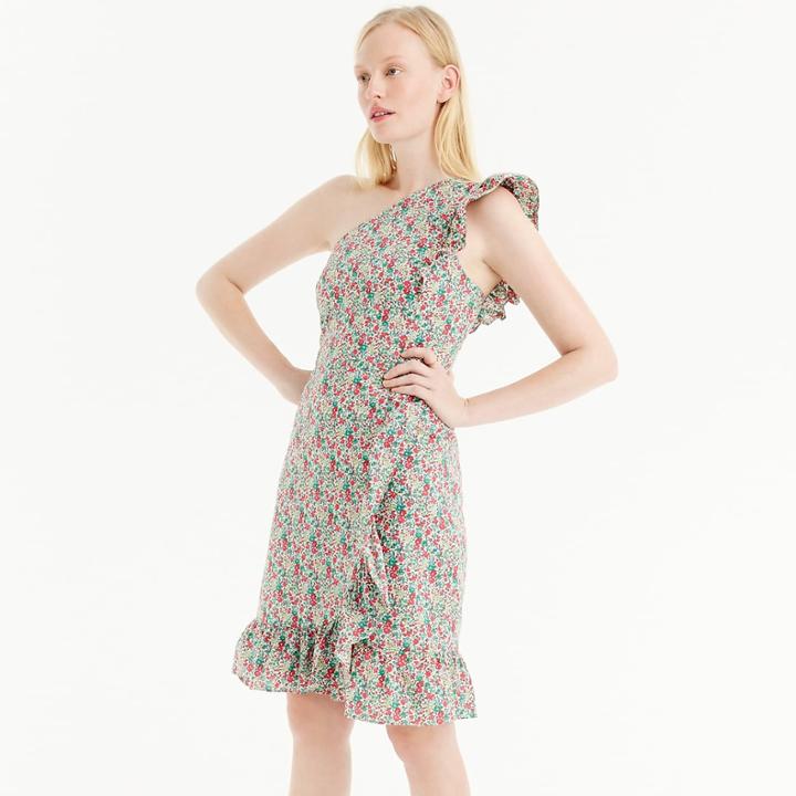 J.Crew Asymmetrical ruffle dress in Liberty Emma & Georgina floral