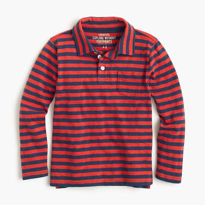 J.Crew Boys' long-sleeve polo shirt in red stripe