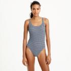 J.Crew Scoopneck one-piece swimsuit in gingham seersucker