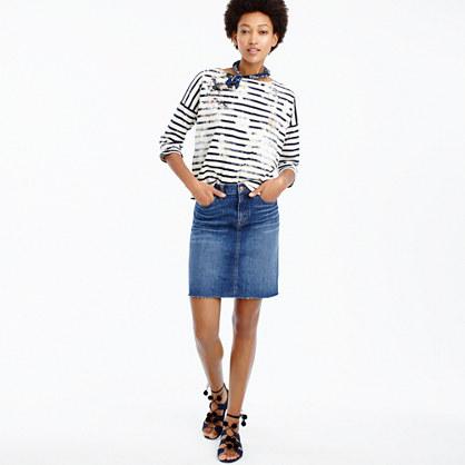 J.Crew Petite denim skirt with let-out hem