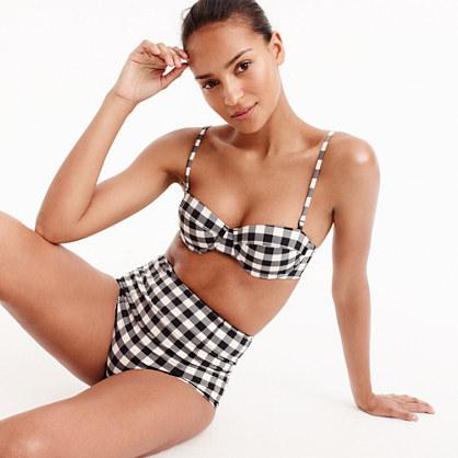 J.Crew Demi underwire bikini top in oversized matte gingham