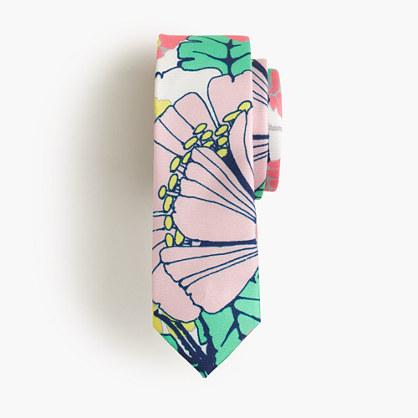 J.Crew Boys' silk tie in pink multi print