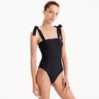 J.Crew Grosgrain tie-shoulder one-piece swimsuit