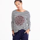 J.Crew Striped boatneck T-shirt with French logo