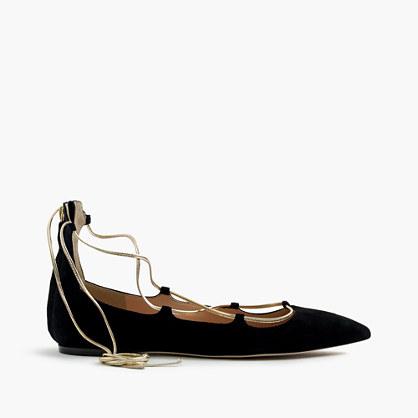 J.Crew Suede lace-up flats