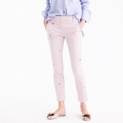 J.Crew Cropped pant in embroidered chino