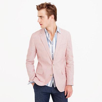 J.Crew Unstructured Ludlow cotton-linen blazer in pink stripe