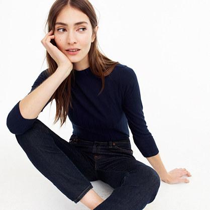 J.Crew Ribbed mockneck three-quarter sleeve T-shirt