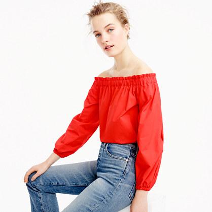 J.Crew Petite long-sleeve off-the-shoulder top