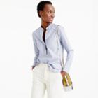 J.Crew Striped popover with contrast piping
