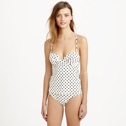 J.Crew Dotty underwire tankini top