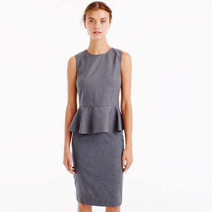 J.Crew Petite peplum top in Super 120s wool