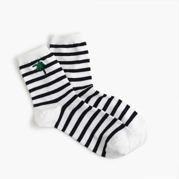 J.Crew Ankle boot socks in palm tree stripe