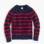 J.Crew Boys' striped cable sweater in cotton
