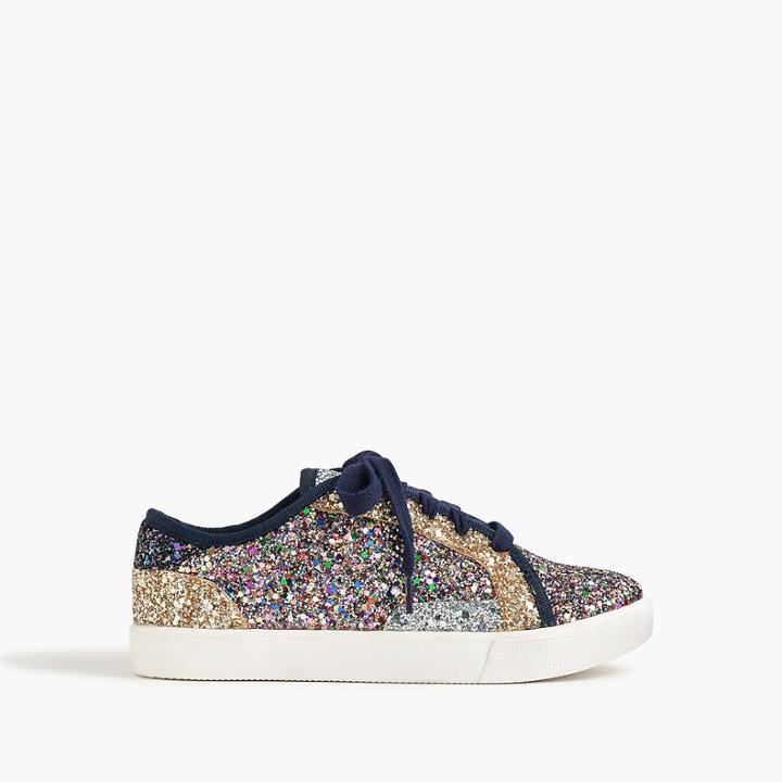 J.Crew Kids' glitter lace-up sneakers