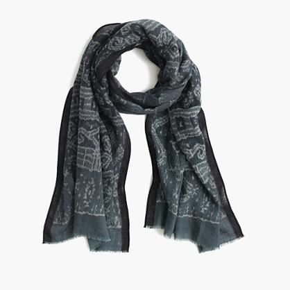 J.Crew Wool-silk scarf in ikat