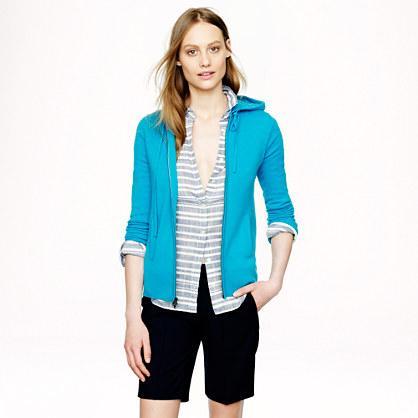 J.Crew Collection cashmere zip-front hoodie