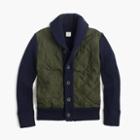 J.Crew Boys' quilted-front cotton sweater-jacket