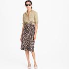 J.Crew Petite tie-waist skirt in leopard print