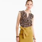 J.Crew Cuffed-sleeve top in leopard print