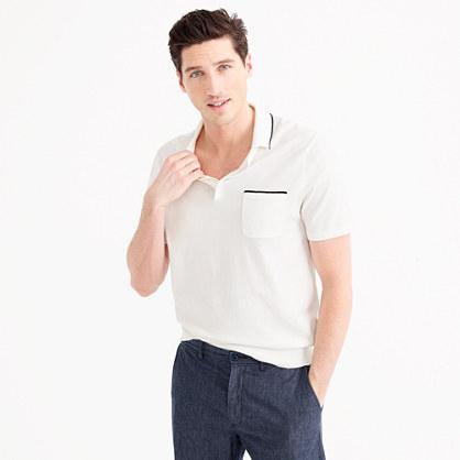 J.Crew Pima cotton short-sleeve sweater-polo in white