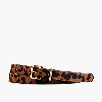 J.Crew Leopard-printed calf hair belt