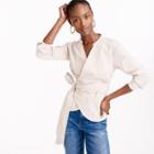 J.Crew Wrap top in striped stretch cotton