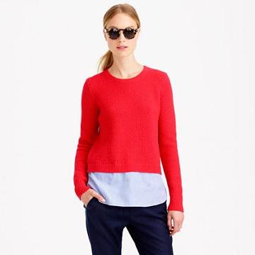 J.Crew Lambswool shirttail sweater in blue