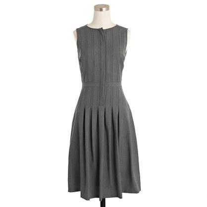 J.Crew Petite pleated A-line dress in Super 120s wool