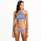J.Crew Cropped halter bikini top in mixed stripe