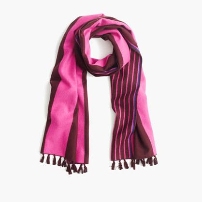 J.Crew Brushed silk striped scarf