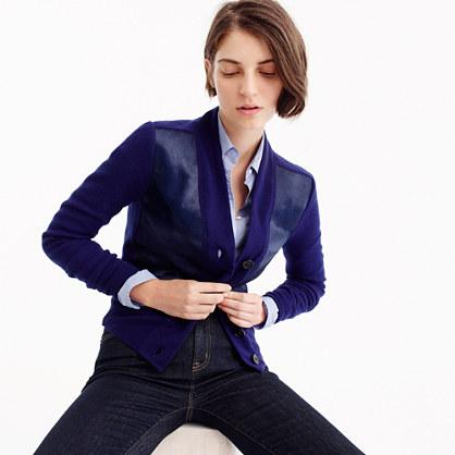J.Crew Collection cropped cardigan with calf hair panels