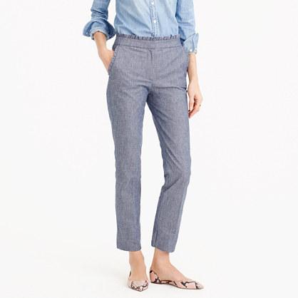 J.Crew Cropped chambray ruffle pant
