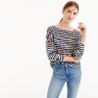 J.Crew Michael De Feo&trade; for J.Crew striped T-shirt with painted flowers