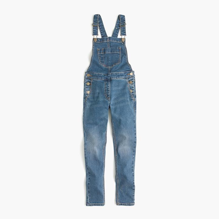 J.Crew Girls' stretch-denim overalls