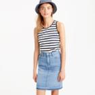J.Crew Faux-leather scalloped trim tank in stripe