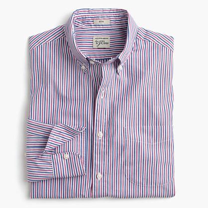 J.Crew Slim Secret Wash shirt in red and blue stripes