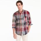 J.Crew Indian madras shirt in mixed red plaid