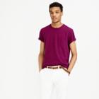 J.Crew Textured cotton pocket T-shirt in deep raspberry stripe