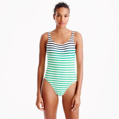 J.Crew Scoopback one-piece swimsuit in ombré stripe