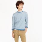 J.Crew Cotton-linen crewneck sweater in heather microstripe