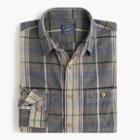 J.Crew Midweight flannel shirt in weathered khaki plaid
