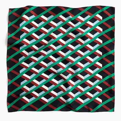 J.Crew Italian silk scarf in Ratti® graphic diamond print
