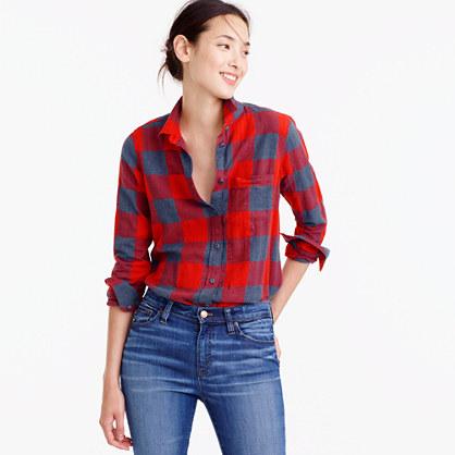J.Crew Boy shirt in fiery sunset buffalo check