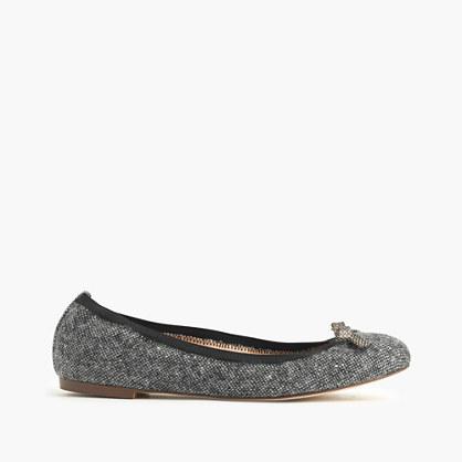 J.Crew Ava tweed bow ballet flats