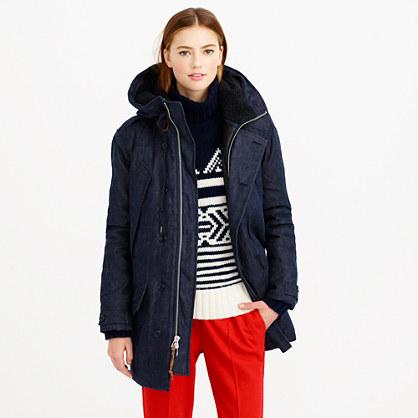 J.Crew Collection Japanese denim Burbridge parka