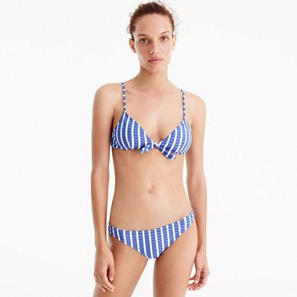 J.Crew Tie-front bikini top in suckered stripe