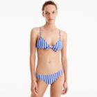 J.Crew Tie-front bikini top in suckered stripe
