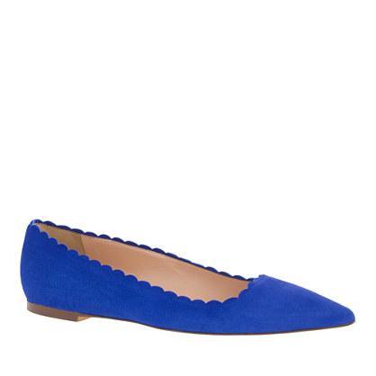J.Crew Harper scalloped suede flats