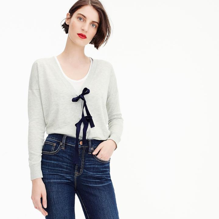 J.Crew Bow-front cardigan